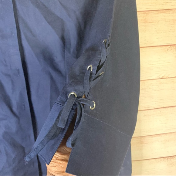 Chico’s Navy Blue Button Front Blouse Chico’s Size 1 - Picture 3 of 5